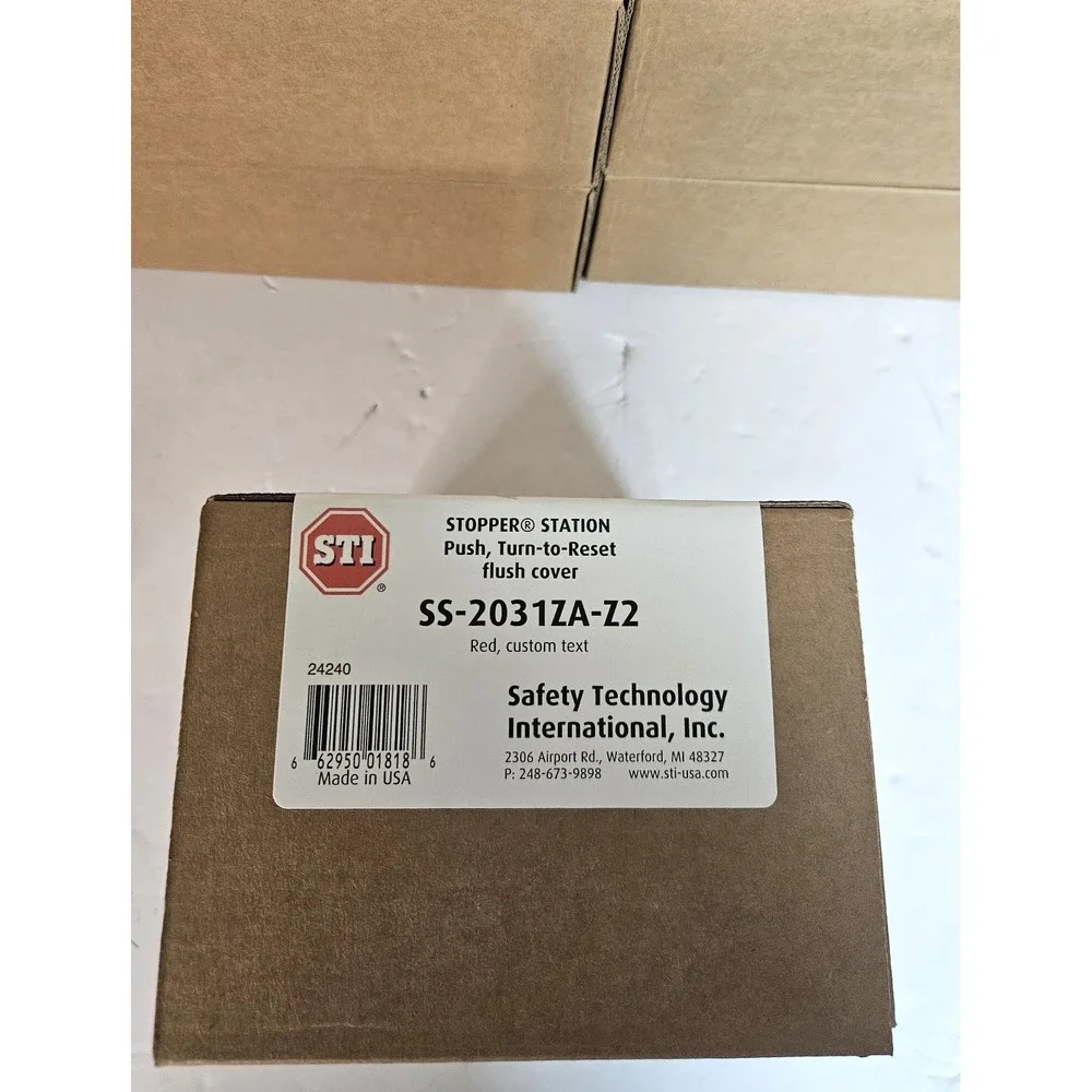 STI Stopper Station SS-2031ZA-Z2 Push Turn-to-Reset Flush Covers (New‎